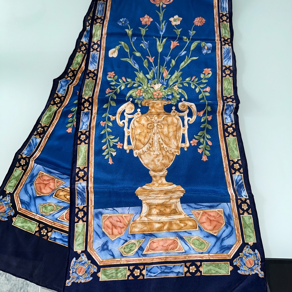 Vintage Baroque Silk Scarf Art Institute of Chicago Stain Glass Accessory